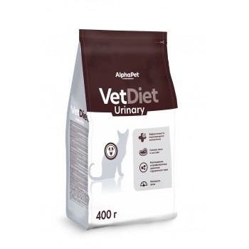 AlphaPet Vet Diet Urinary корм д/кошек при заболевании нижних отделов мочевыводящих путей 400 г