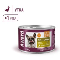 AWARD паштет из утки с брусникой для взрослых собак, 200 г