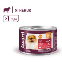 AWARD паштет из ягненка с яблоком для взрослых собак, 200 г