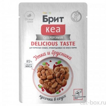 Brit Care, пауч для кошек взрослых, утка/брусника кусочки в соусе, 85 г
