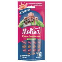 Лакомство д/кошек взрослых MOLINA Крем-лакомство с креветками Поддержка здорового метаболизма 48 г Лакомство д/кошек взрослых MOLINA Крем-лакомство с креветками Поддержка здорового метаболизма 48 г