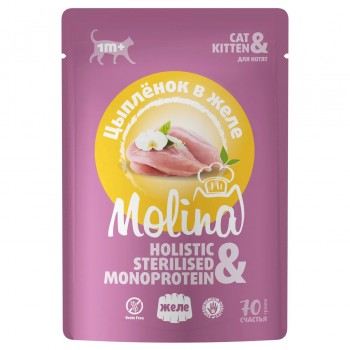 MOLINA пауч для котят цыпленок в желе 70 г