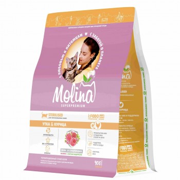 Molina cat Sterilised для кошек стерилизованных утка курица 400 г