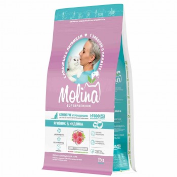 Molina Hypoallergenic для кошек ягненок индейка 1.5 кг