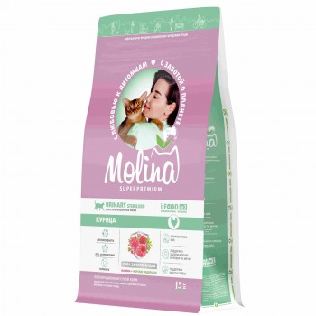 Molina cat Sterilised Urinary для кошек стерилизованных курица 1.5 кг