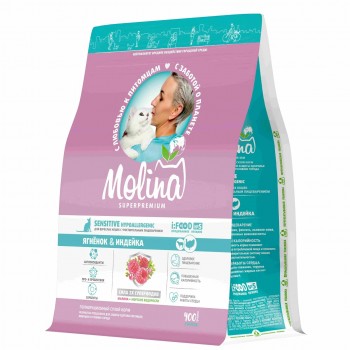 Molina Hypoallergenic для кошек ягненок индейка 400 г