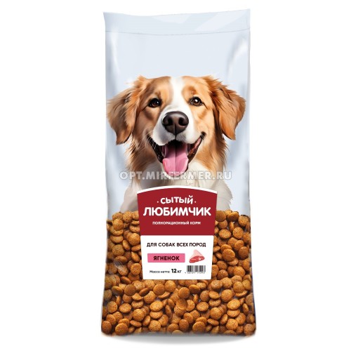 Сытый Любимчик, для собак ср. и кр. пород ягненок 15 кг Сытый Любимчик, для собак ср. и кр. пород ягненок 15 кг