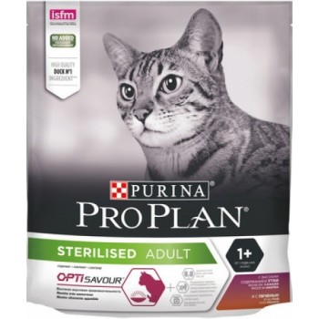АКЦИЯ: (Скидка 20%) Pro Plan Sterilised, для стерилизованных кошек, утка/печень, 400 г
