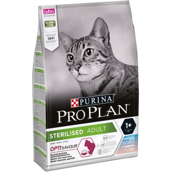 АКЦИЯ: (Скидка 20%) срок до 31.05.24 Pro Plan Sterilised, для стерил. кошек, треска/форель, 3,0 кг