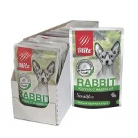 Blitz Sensitive пауч для стер. кошек и котов, кролик с индейкой, кусочки в соусе, 85 г