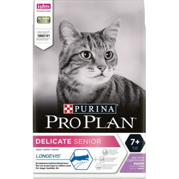 Pro Plan Delicate Senior, д/ кошек 7+ с чувств. пищ-м, индейка, 400 г