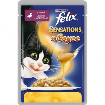 АКЦИЯ: (Скидка 31%) Felix, пауч для кошек, утка и морковь в соусе, 75 г