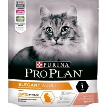 АКЦИЯ: (Скидка 15%) Pro Plan Elegant, для красивой шерсти кошек, лосось, 0,4 кг