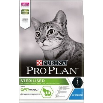 Pro Plan Sterilised, для стерилизованных кошек, кролик, 10 кг
