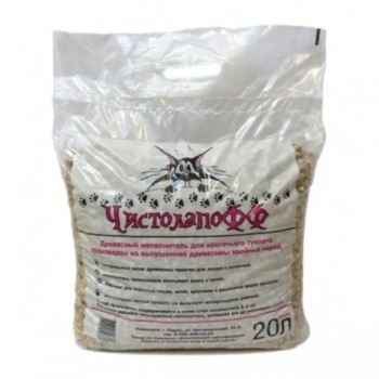 Наполнитель древесный Чистолапофф 20 л (6 мм)