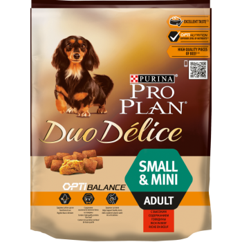 Pro Plan DUO DELICE Small Adult, для собак мелких пород, говядина, 700 г