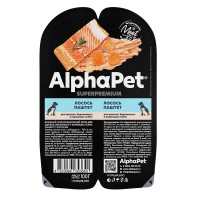 Alpha Pet Superpremium ламистер д/щенков, бер-х собак, лосось паштет 100 г