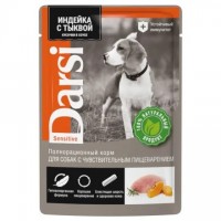 Darsi паучи для собак чув. пищ, индейка с тыквой, кусочки в соусе, 85 г