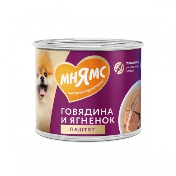 Корм для собак Мнямс конс. паштет из говядины и ягненка «Сильный иммунитет» 200 г