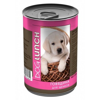 Дог Ланч, консервы д/щенков говядина в желе 410 г