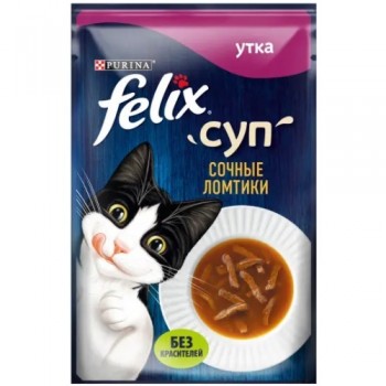 Felix, суп для кошек, с уткой, 48 г