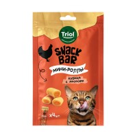 Лакомство д/кошек Triol Snack Bar, мини-роллы с  курицей и лососем, 40 г