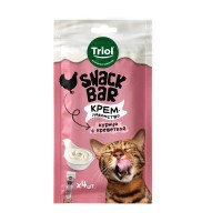 Лакомство д/кошек Triol Snack Bar, крем из курицы с креветкой, 40 г