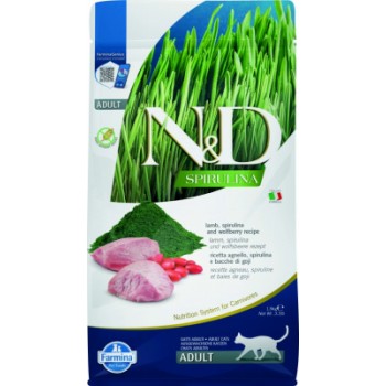 Farmina N&D Cat Spirulina для кошек ягненок спирулина и ягоды годжи 1,5кг