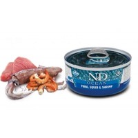 Farmina N&D Cat Ocean консервы для кошек тунец, кальмар и креветки 70 г