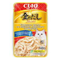 Inaba Ciao Kinnodashi пауч для кошек куриное филе со вкусом морского гребешка 60 г