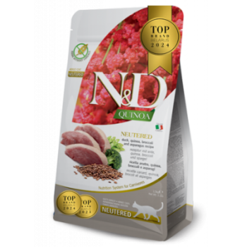 Farmina N&D Cat для кошек стер. утка киноа брокколи и спаржа 1.5 кг