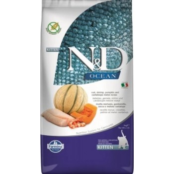 Farmina N&D Cat для котят треска креветка тыква 5 кг