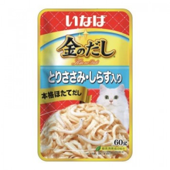 Inaba Ciao Kinnodashi пауч для кошек куриное филе с мальками ширасу 60 г