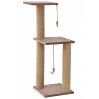 Когтеточка Rich Breed Дуплекс (3 спальных места, 3 когтеточки) джут 40х40х101 Ø10