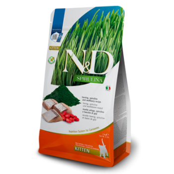 Farmina N&D Cat Spirulina Kitten для котят спирулина и сельдь 1,5 кг