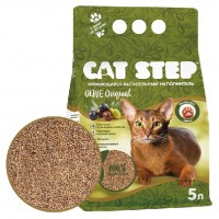 АКЦИЯ: (Скидка 50%) Наполнитель растительный Cat Step Olive Originall комкующийся 5 л