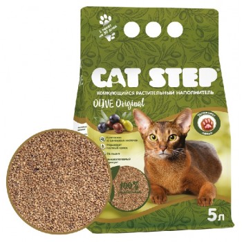 АКЦИЯ: (Скидка 50%) Наполнитель растительный Cat Step Olive Originall комкующийся 5 л