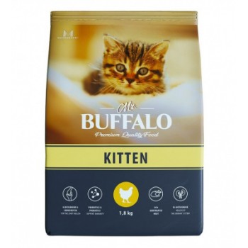 АКЦИЯ: (Скидка 20%) Mr.Buffalo Kitten сухой для котят с курицей 1,8 кг 