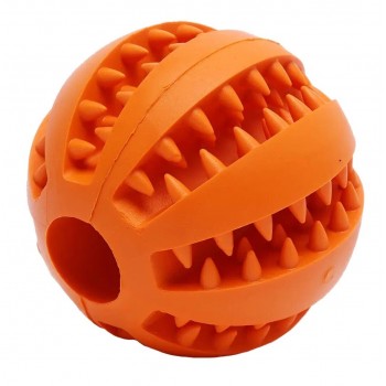 Игрушка д/собак Rich Breed мяч-зубочистка-кормушка, оранжевый M 6,5 см