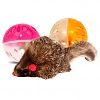 Набор игрушек д/кошек TrioL (2 пласт шара, мышь) XW0329 