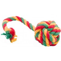 Игрушка д/собак DogLike Dental Мяч канатный большой (жёлтый-зелёный-красный)