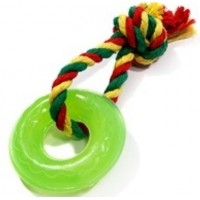 Игрушка д/собак DogLike Кольцо мини с канатом (зеленое)