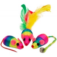 Набор игрушек д/кошек TrioL (3 радужные мыши), d50 мм