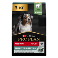 АКЦИЯ: (Скидка 15%) Pro Plan Medium Adult, для взрослых собак средних пород, ягненок, 3 кг