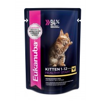 EUKanuba, пауч для котят с курицей в соусе, 85 г