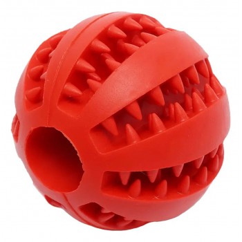 Игрушка д/собак Rich Breed мяч-зубочистка-кормушка, красный M 6,5 см
