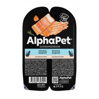 AlphaPet Superpremium паштет для кошек взрослых лосось 80 г