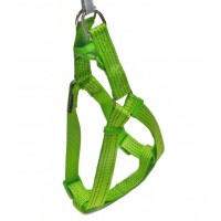 Шлейка нейлоновая Nunbell зеленая со светоотражающей нитью, 20 мм*42-63 см
