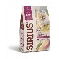 Sirius корм для взрослых собак мелких пород индейка/рис 10 кг