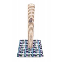 Когтеточка PerseiLine столбик лайфстайл с мышкой, голубой 54х30 см